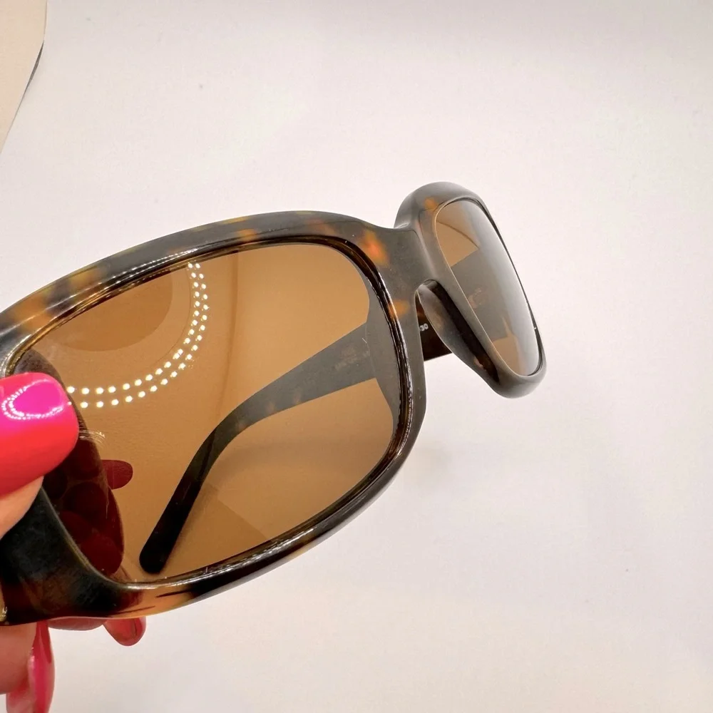 Prada Havana Brown Tortoise Shell Polarized Sunglasses with gold lenses - EUC - Picture 9 of 10